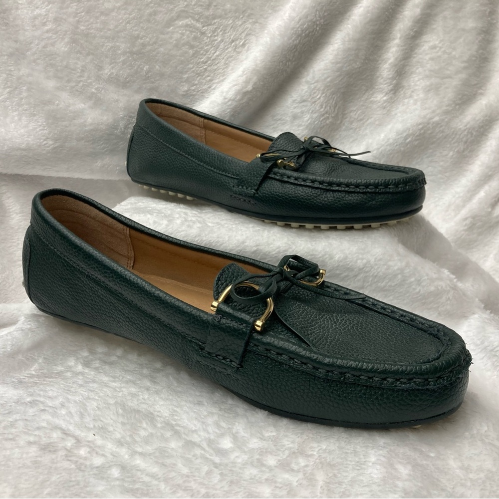 Ralph Lauren Dark Green Leather Loafers